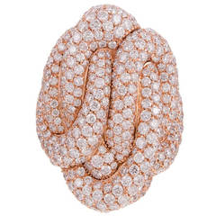 Palmeiro Italian Diamond Gold Knot Cluster Ring 8