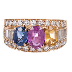 Bulgari Multi-Colored Sapphire Diamond Ring 12