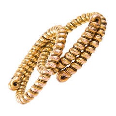Set of Victorian Gold Flex-Wrap Bangle Bracelets