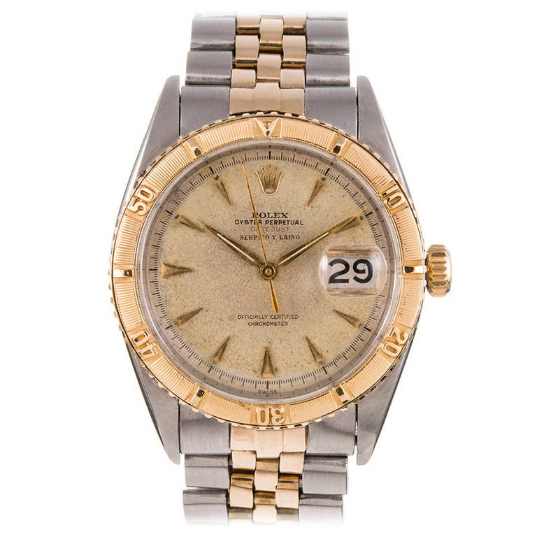 Rolex Stainless Steel and Yellow Gold Turn-o-Graph Watch Sold by Serpico y Laino