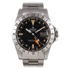 Retro Rolex Stainless Steel Orange Hand Explorer II Wristwatch Ref 1655