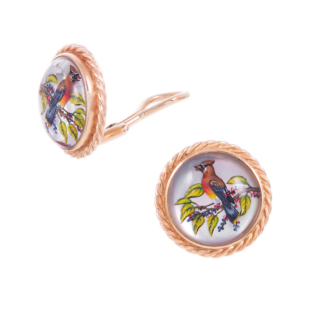 Reverse-Carved Crystal Bracelet and Earrings Suite 1