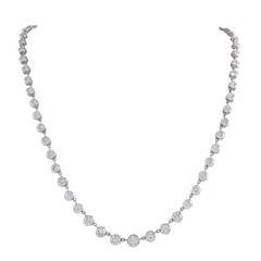 14.91 Carat Graduated Diamond Platinum Riviere Necklace