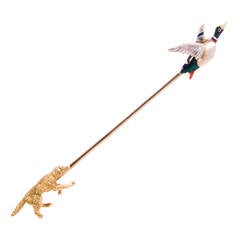 Whimsical Hunting-Themed Victorian Stick Pin