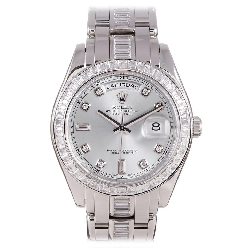 Rolex Platinum and Diamond Pearlmaster Wristwatch Circa 2011