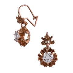Victorian Diamond Gold Drop Earrings