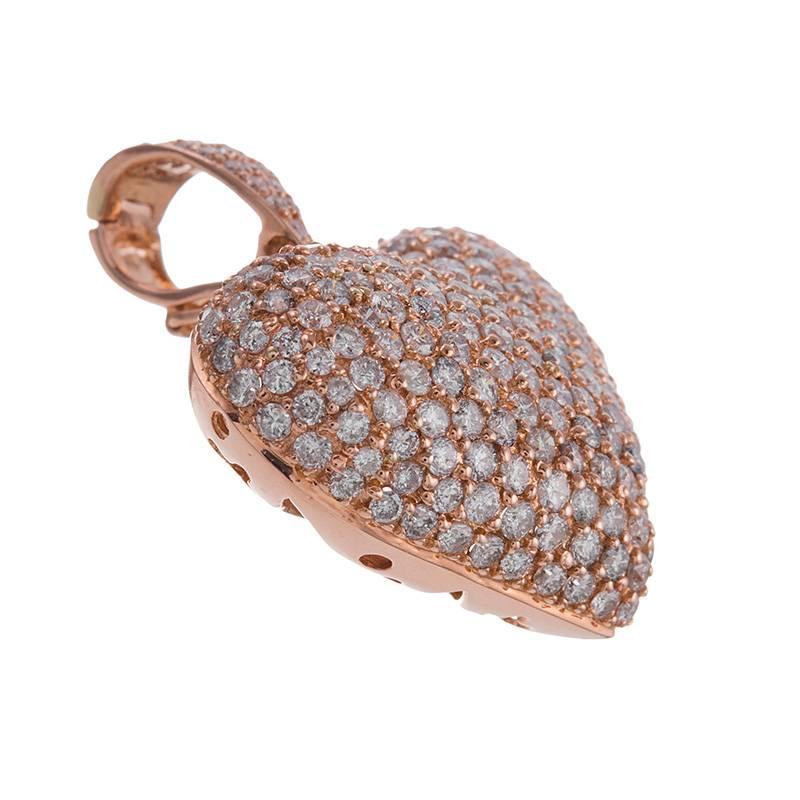 Diamond Gold Heart Pendant Enhancer at 1stdibs
