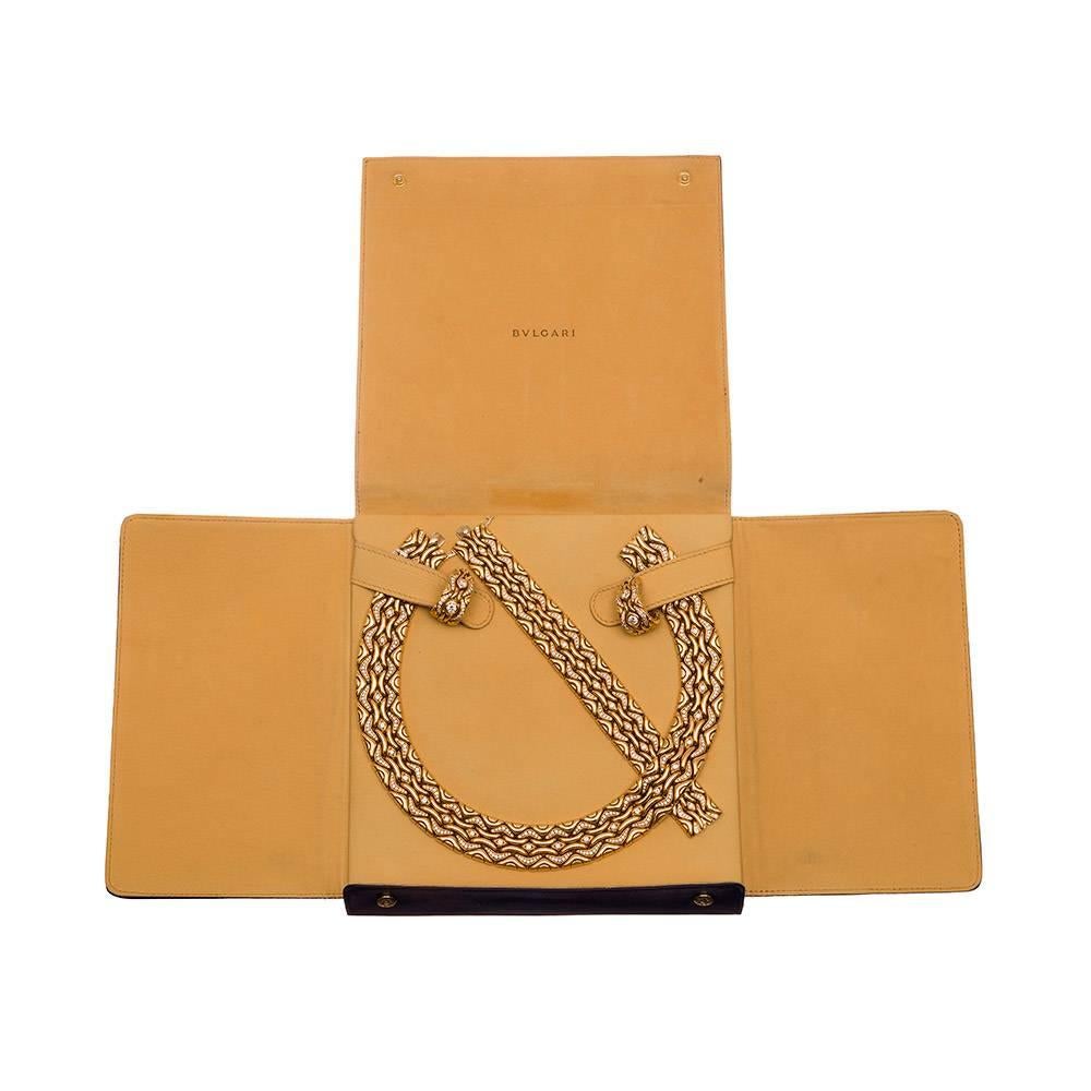 Bulgari Diamond Gold Necklace, Earrings and Bracelet Suite  6