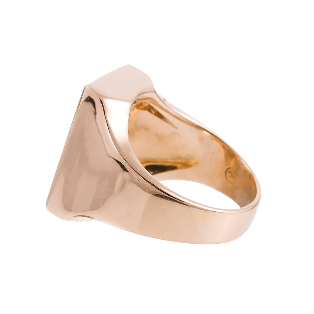 Gold-Diamant-Plakettenring Waage der Gerechtigkeit im Zustand „Hervorragend“ in Carmel-by-the-Sea, CA