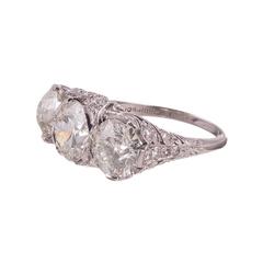 Vintage Three-Stone Diamond Ring