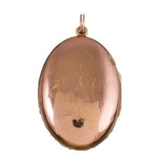 Victorian Cherub Portrait Locket Engraved “Clare”