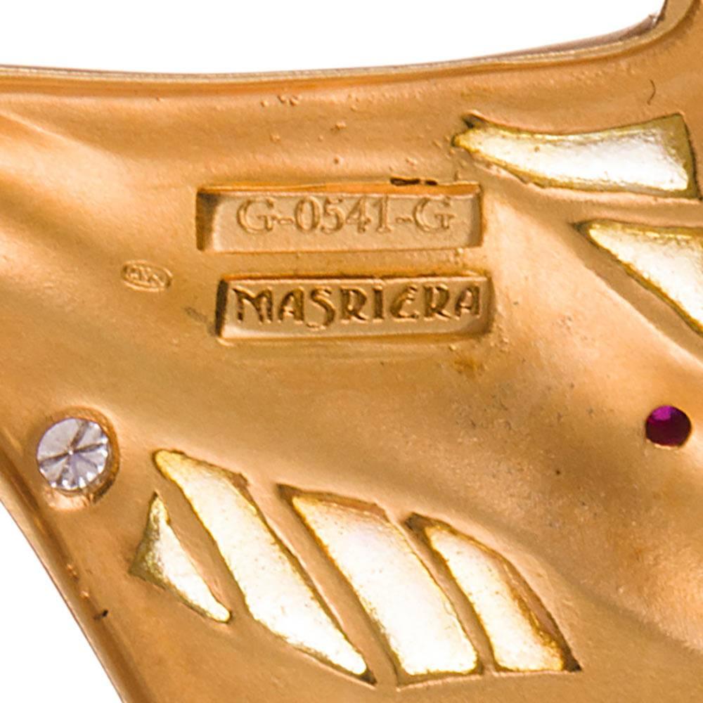 Women's Masriera Enamel Amethyst Diamond Gold Nymph Pin Pendant