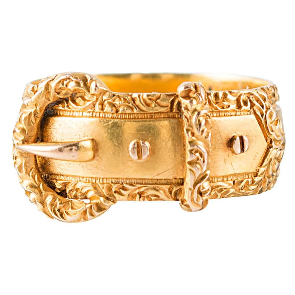 Decorated Victorian Buckle Ring