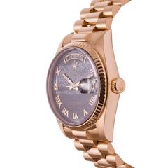 Rolex Yellow gold Ferrite Day-Date Roman Dial Wristwatch Ref 18038
