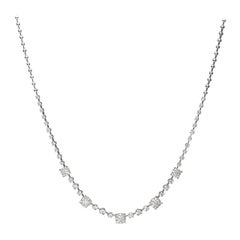 Brilliant Diamond Gold Cluster Necklace