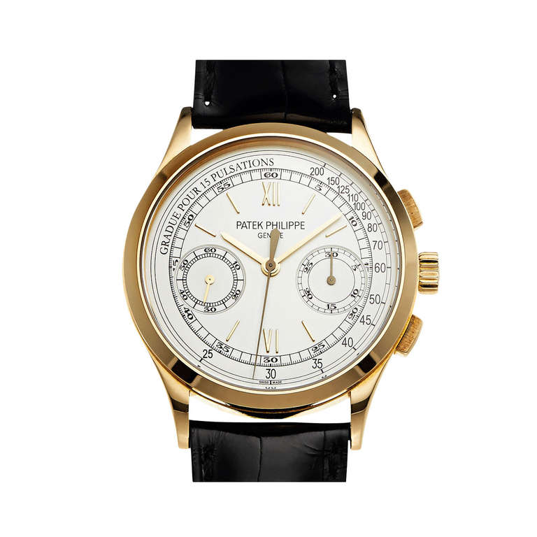 Patek Philippe Yellow Gold Chronograph Wristwatch with Pulsemeter Ref 5170J For Sale