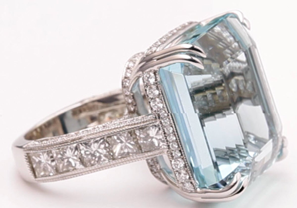 Aquamarine is a blue to green-blue variety of precious beryl.  One of the official birthstones for those born in March, Aquamarine is exceptionally hard and has an outstanding vitreous (glass-like) luster. It is most famous for its breathtaking