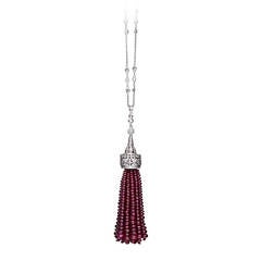 Ruby Diamond Tassel Necklace