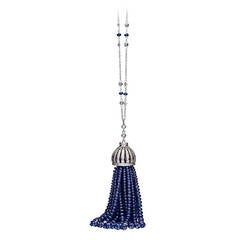 Sapphire Topaz Diamond Tassel Necklace Sapphire Topaz Diamond Tassel Necklace