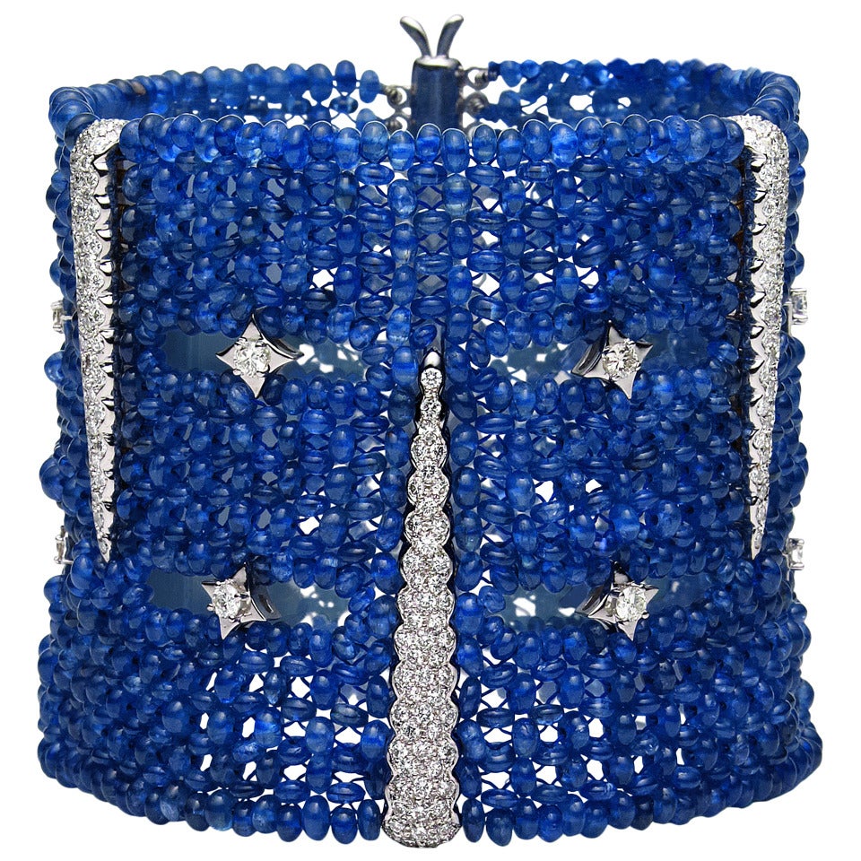 Distinctive Ceylon Sapphire Bead Bracelet