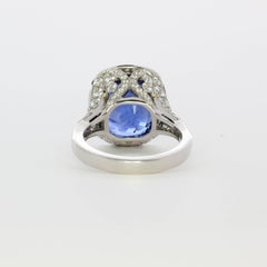 Natural Unheated 12.41 Carat Cushion Shaped Sapphire Ring