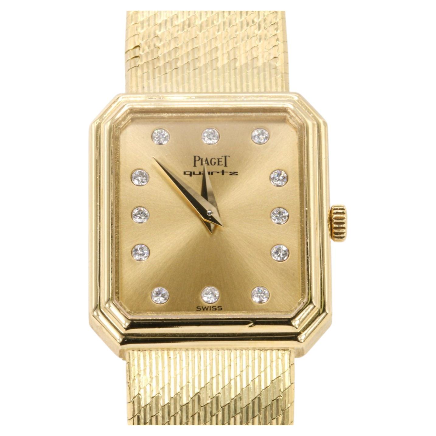 Vintage Piaget Protocole 18K Gold Quartz Diamond Dial Watch Ref. 8148 B12