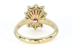 GIA 1.44 Carat Thai Ruby in Vintage 18K Yellow Gold Diamond Ring