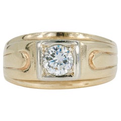 Vintage 14K Yellow Gold Diamond Solitaire Ring