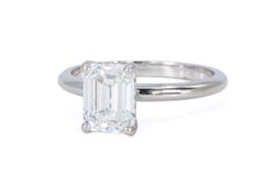 GIA 1.67 CT Emerald Cut Diamond in 14K White Gold Diamond Engagement Ring
