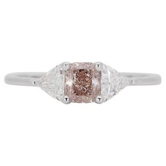 Stunning 0.81ct Three Stone Ring in 18K White Gold