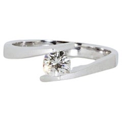 Elegant 18K White Gold Diamond Ring with 0.40 ct Natural Diamonds