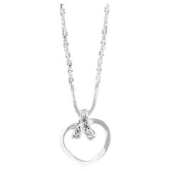 Lovely 0.2ct Natural Diamonds Necklace in 18K White Gold