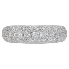 Sophisticated .76ct. Round Brilliant Pave Diamond Ring
