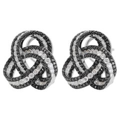 Clous d'oreilles en or blanc 18 carats avec diamants naturels de 3,85 carats