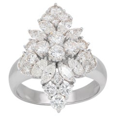 Atemberaubender Ring aus 18k Weißgold mit 2,50ct. Runder Brillant Art Deco Diamant