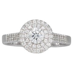 Exquisite 0.85ct Halo Ring in 14K White Gold