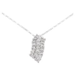 Elegant collier de diamants en or blanc 18k