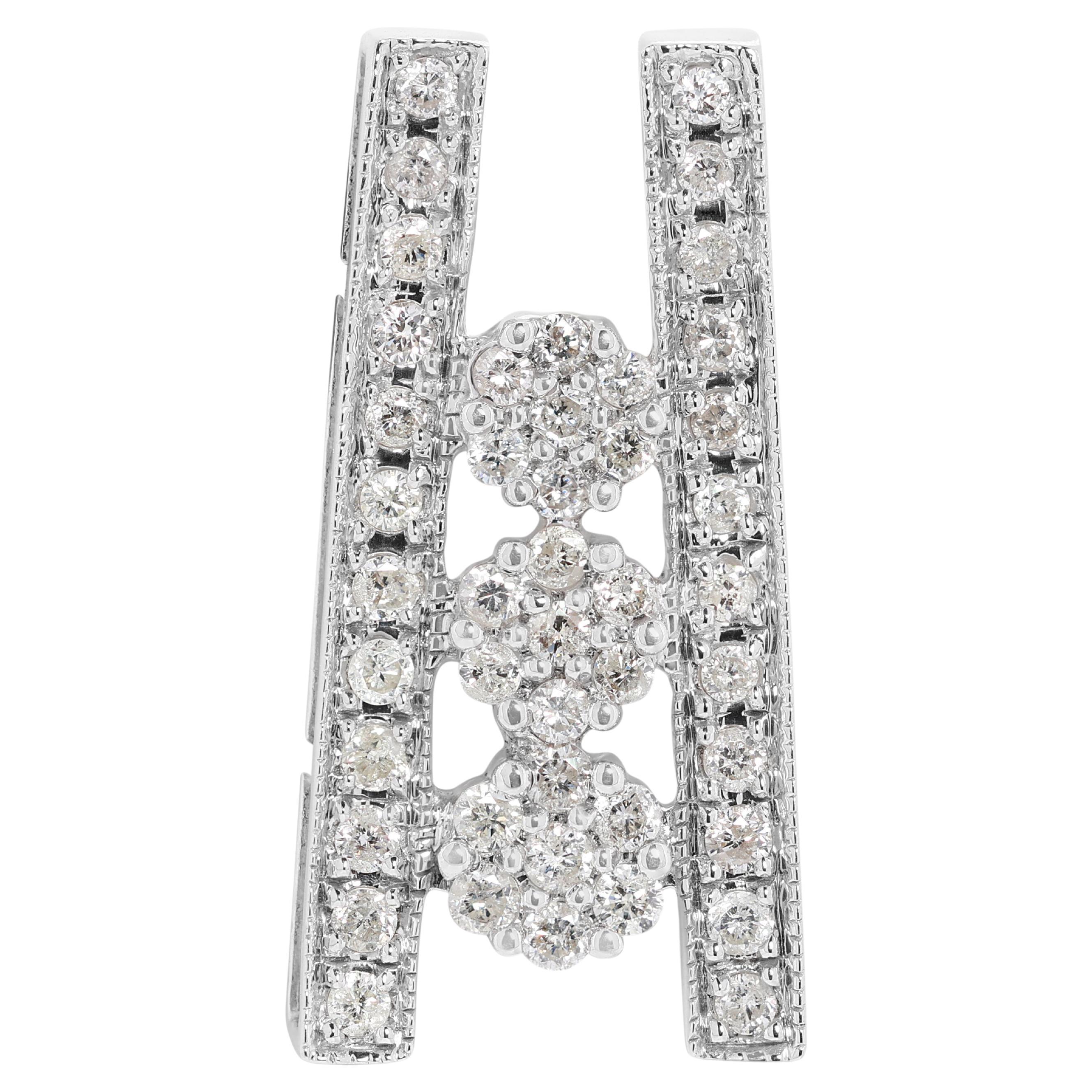 Luxurious 0.67 carat Natural Diamond Pendant in 18k White Gold - Pendant Only