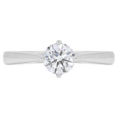 Impresionante anillo solitario de diamantes de 0,56 ct en oro blanco de 18 quilates