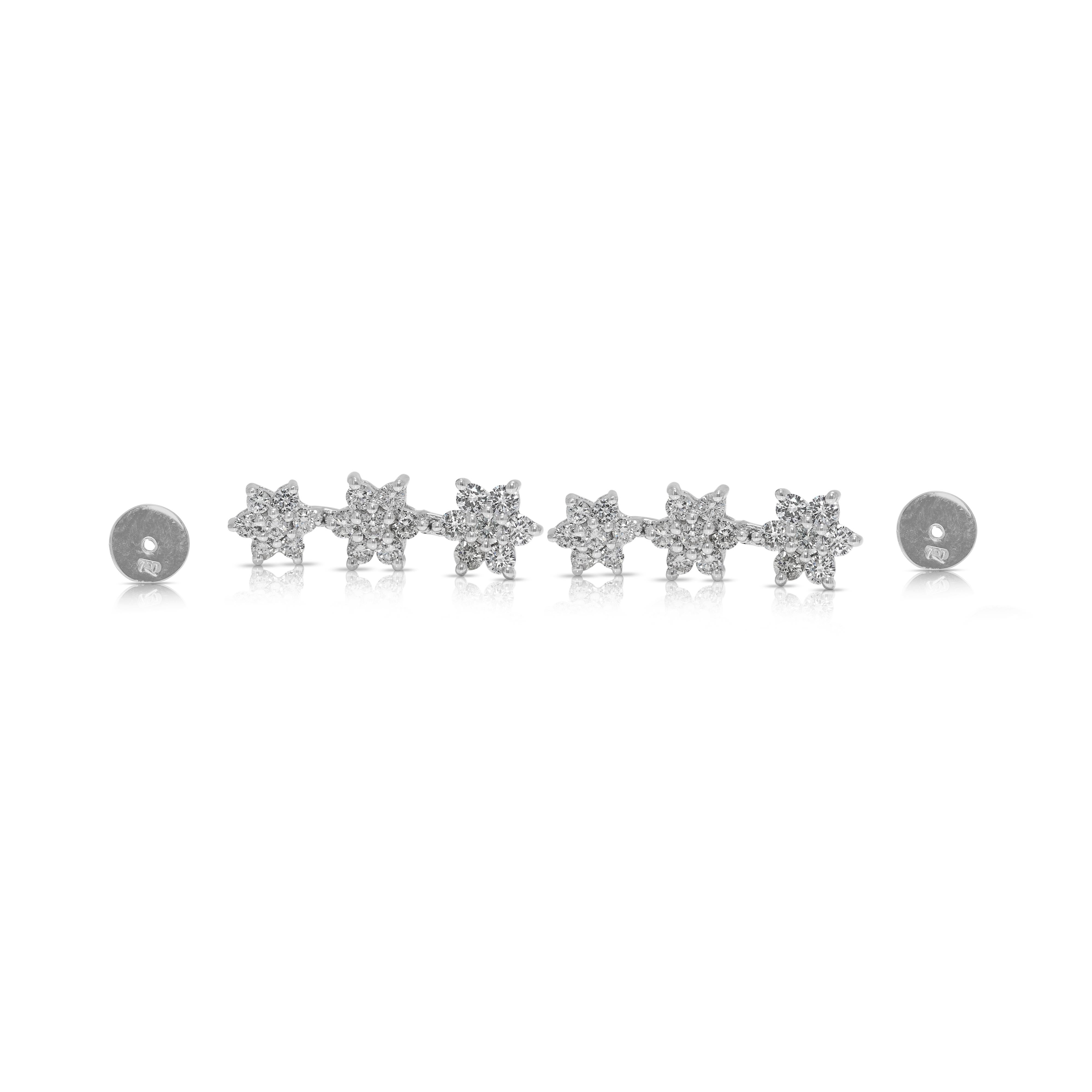 Gorgeous 0.42ct Natural Diamond Drop Earrings in 18K White Gold en vente 2