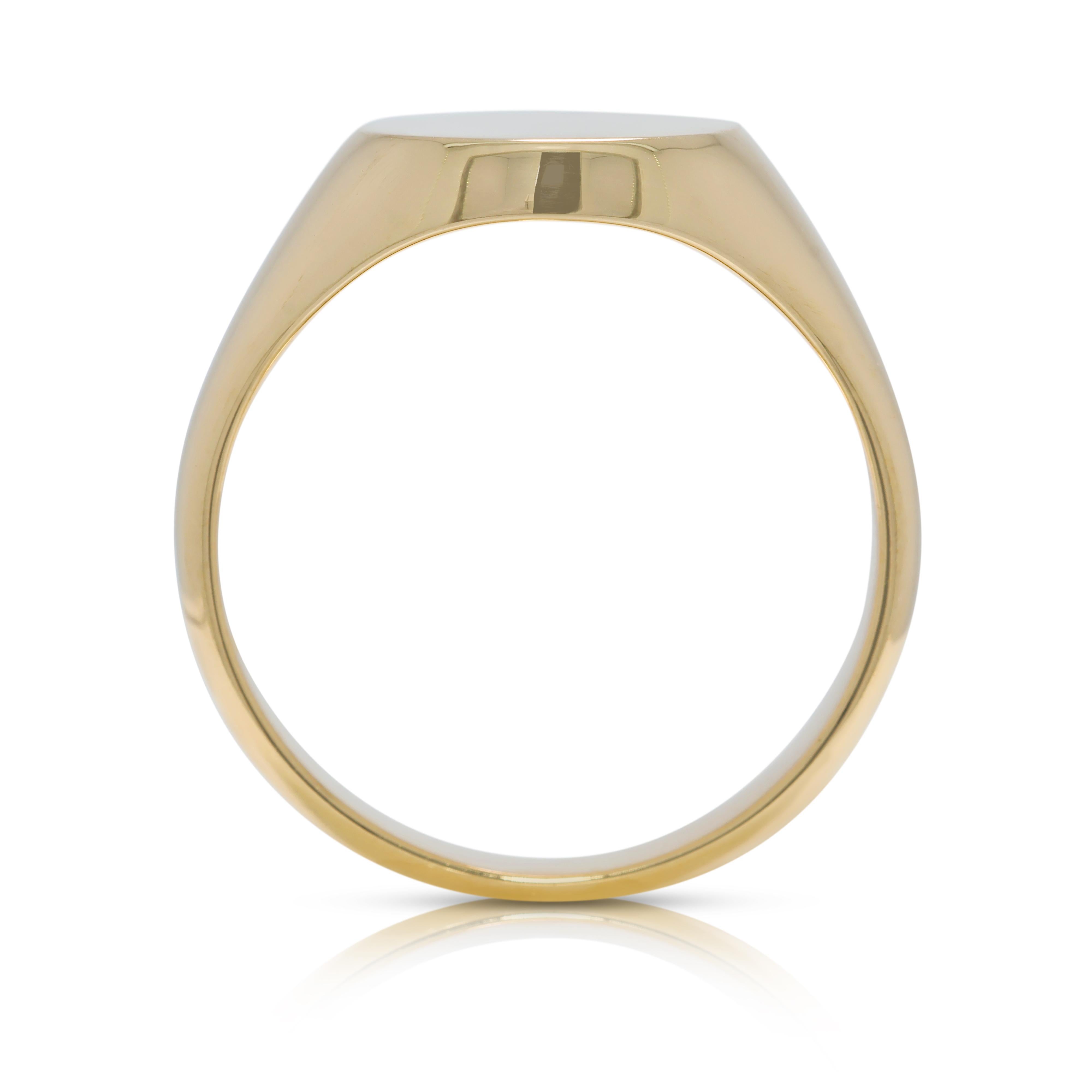 Bague de signet intemporelle en or jaune 18k de 14,76 g en vente 6
