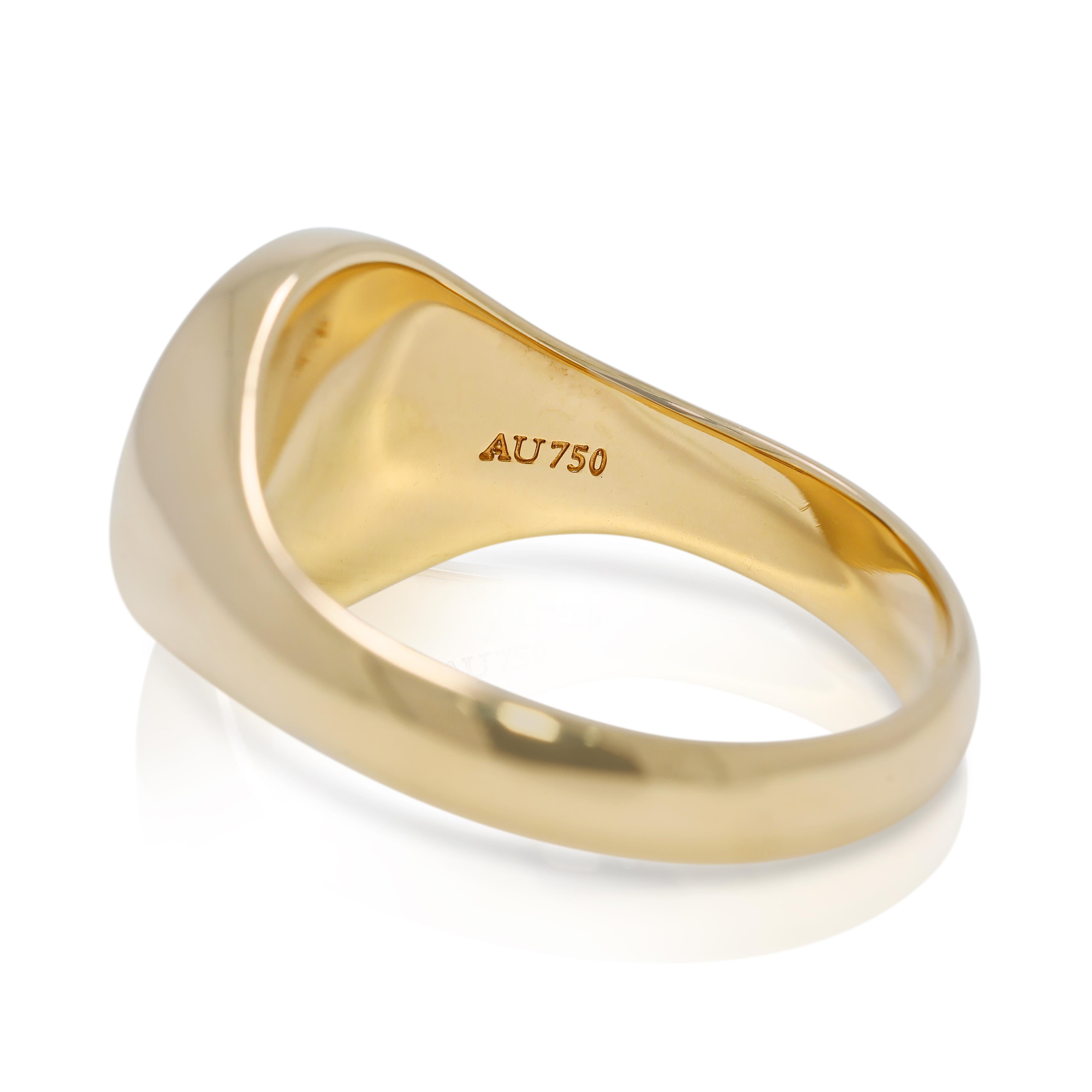 Bague de signet intemporelle en or jaune 18k de 14,76 g en vente 4