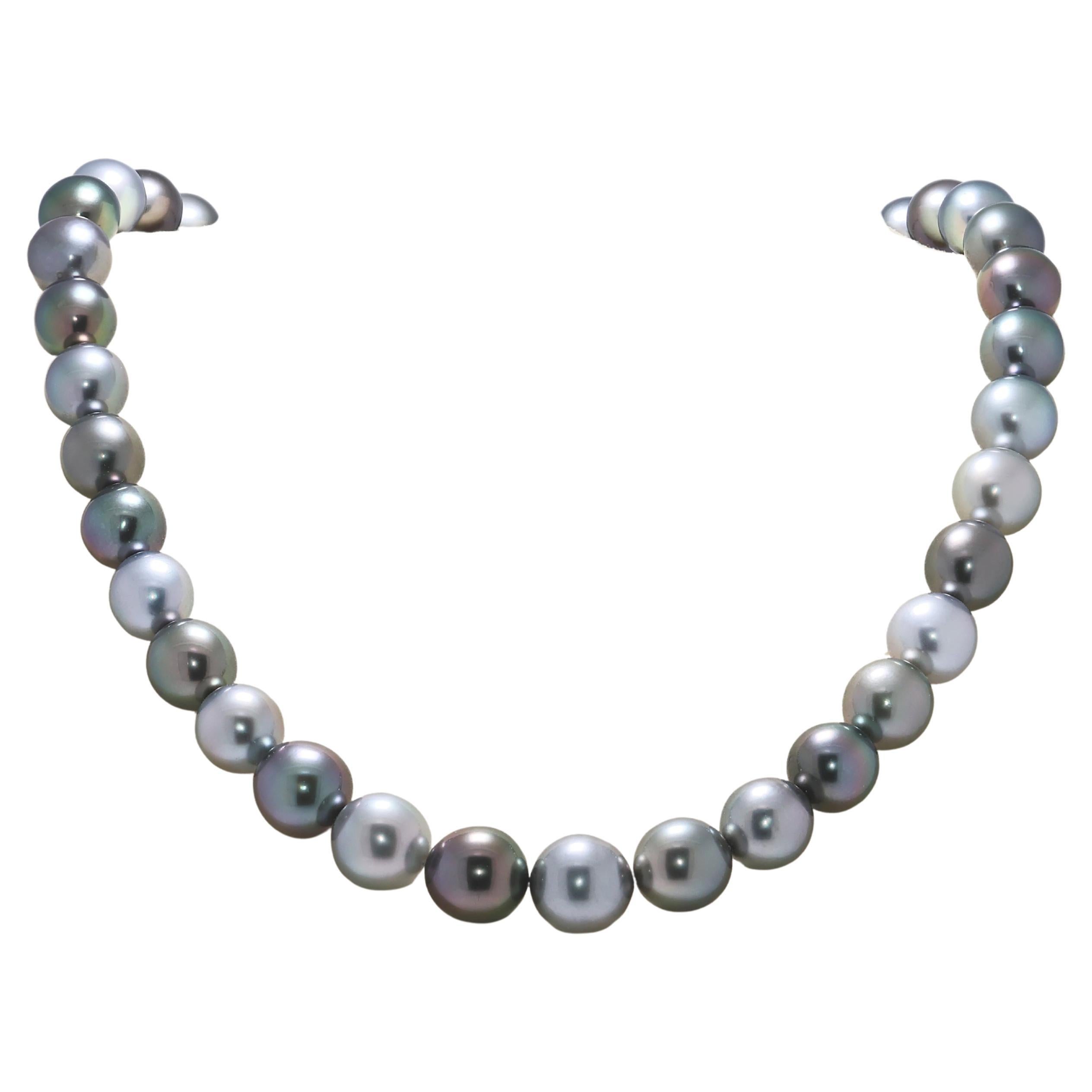 Collier sophistiqué de perles des mers du Sud de 10,9 mm en argent