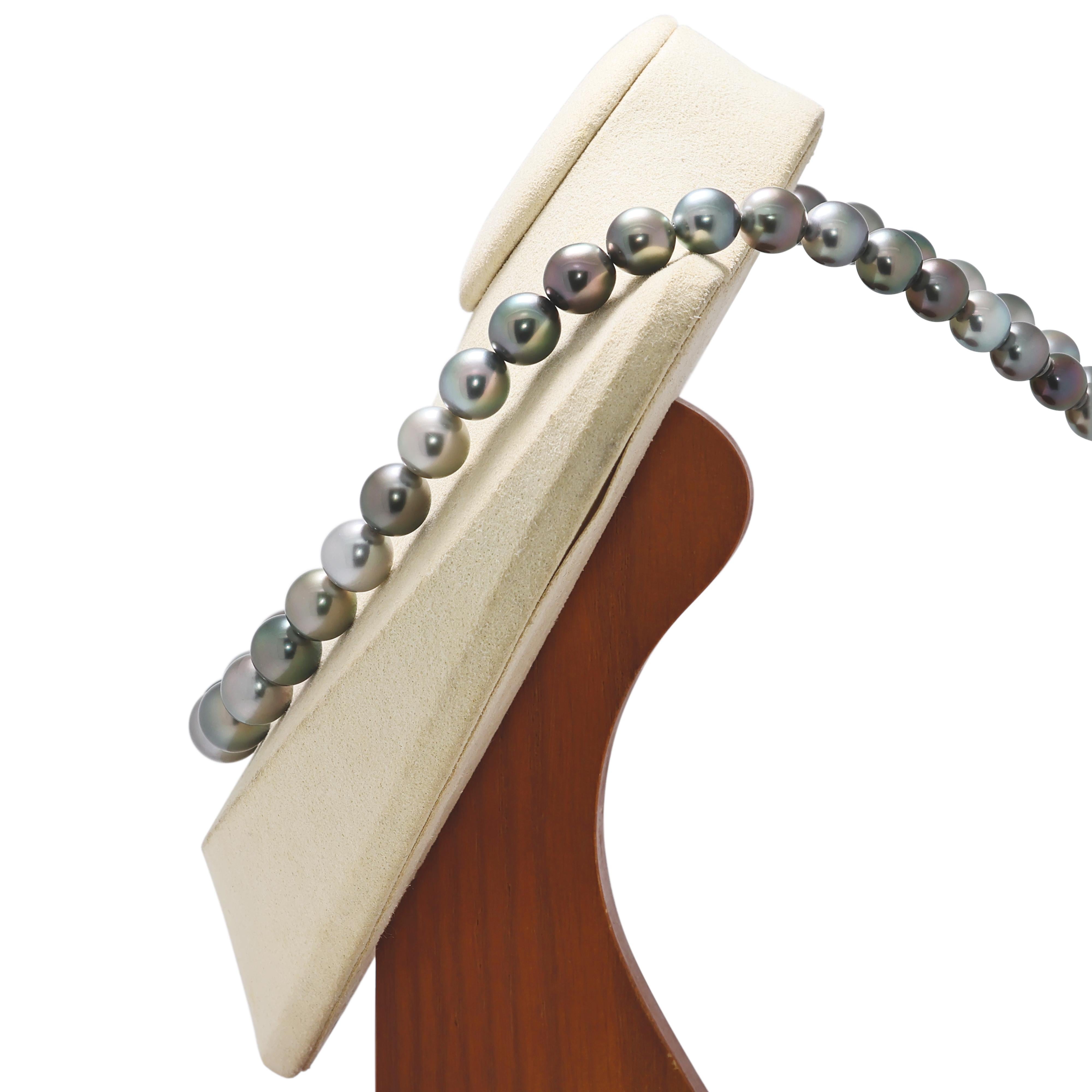 Collier sophistiqué de perles des mers du Sud de 10,9 mm en argent Pour femmes en vente