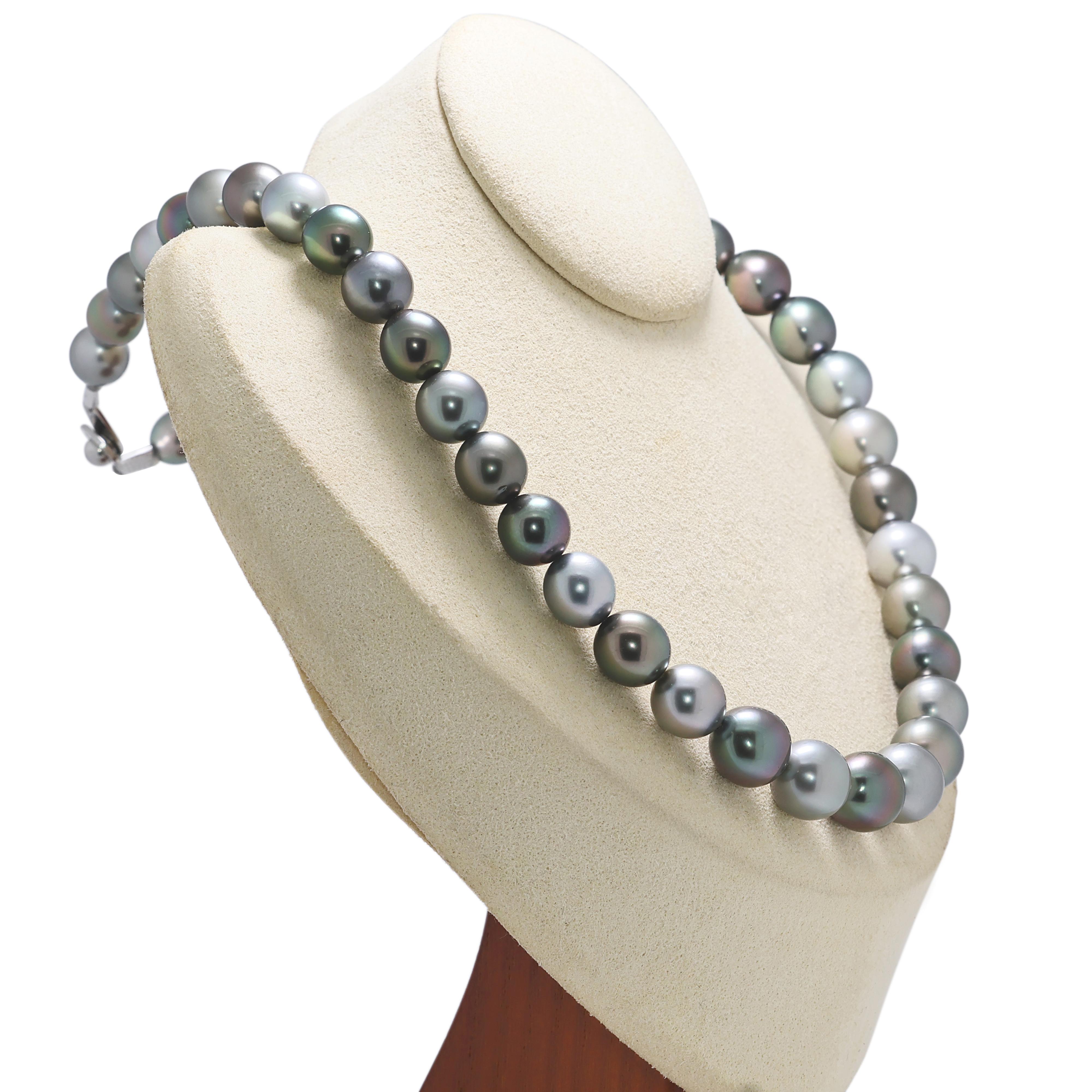 Collier sophistiqué de perles des mers du Sud de 10,9 mm en argent Neuf - En vente à רמת גן, IL