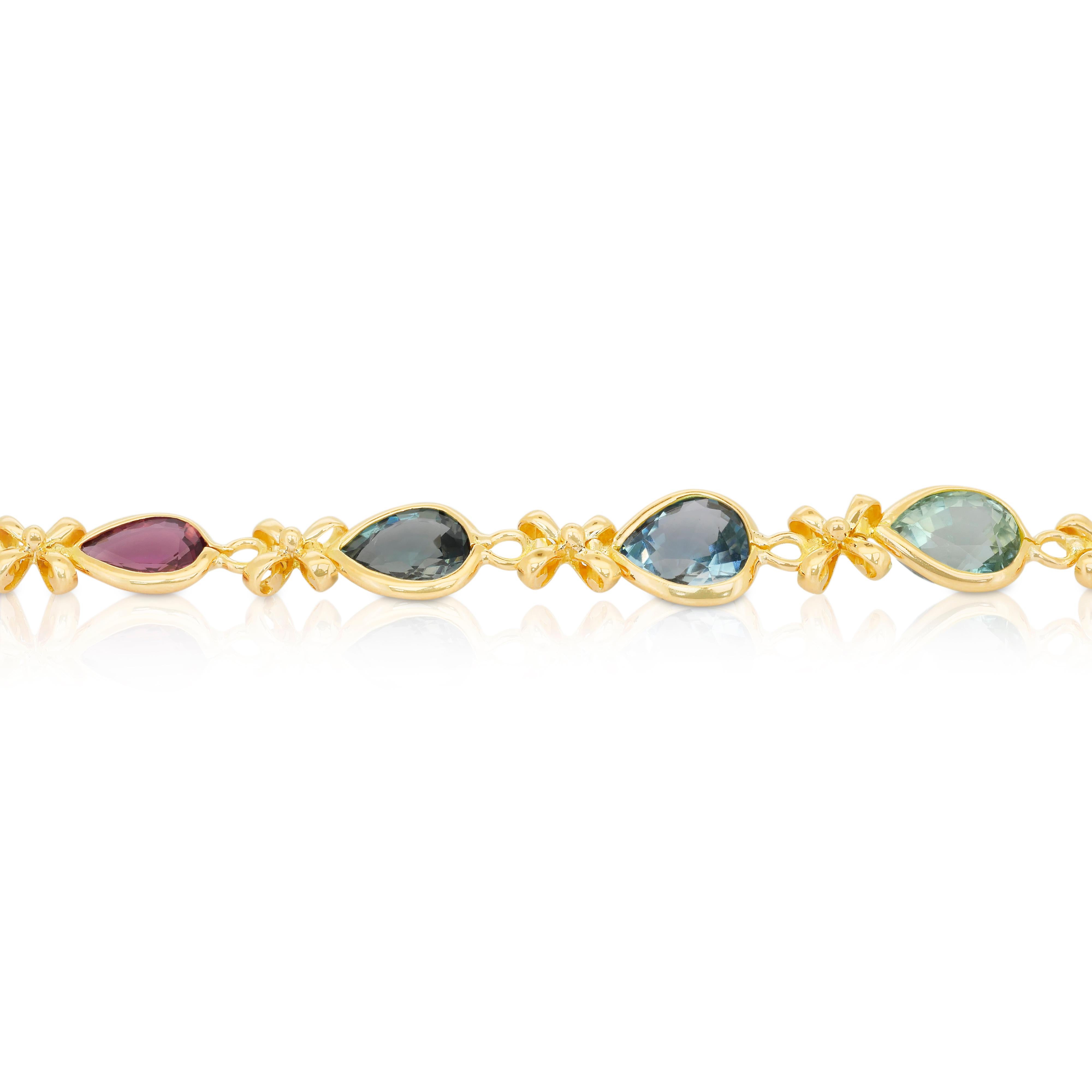 Captivant bracelet de tourmaline de 22,60ct en or jaune 18k - certifié IGI en vente 2
