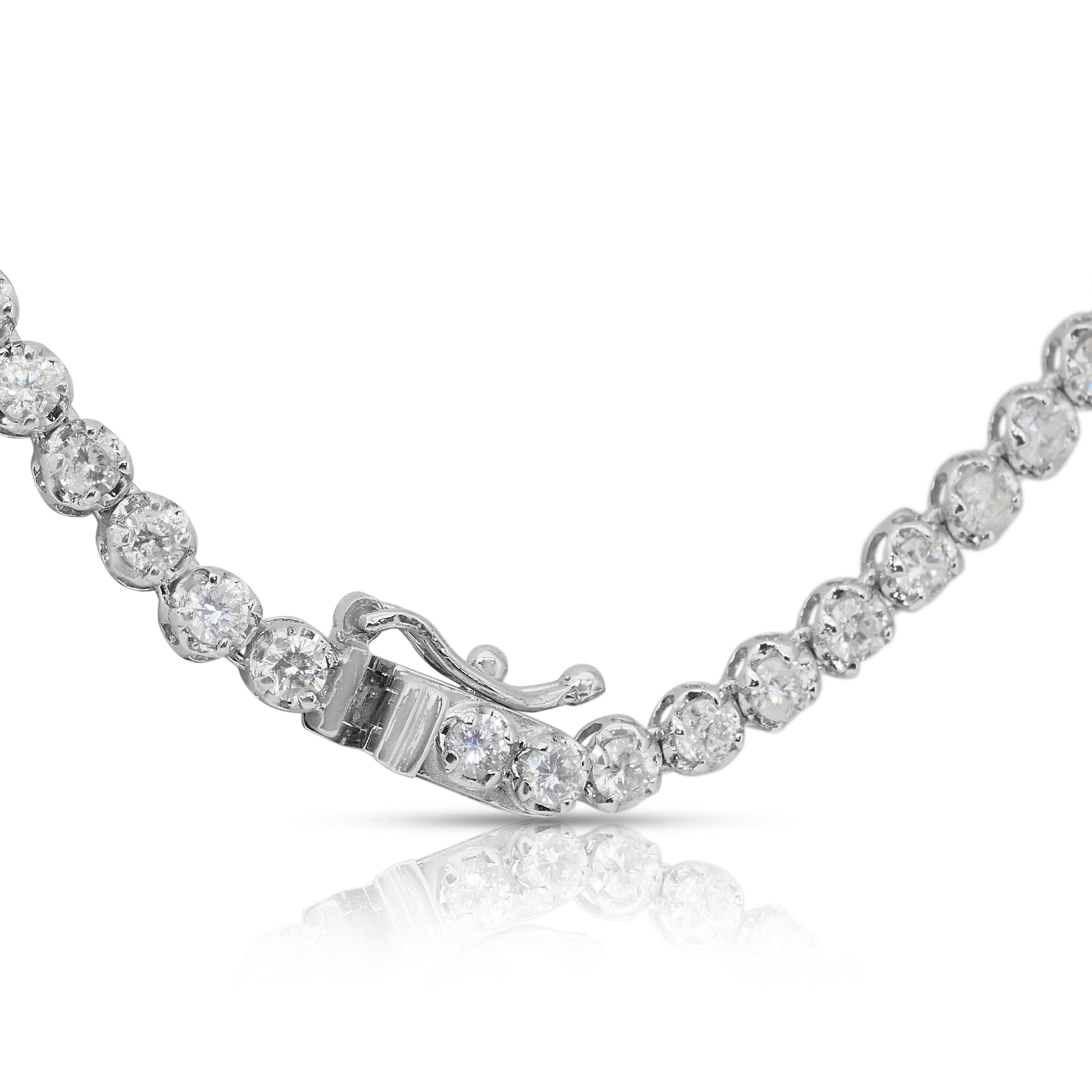 Squisita collana di diamanti naturali da 7,30 carati in oro bianco 18 carati - certificato IGI in vendita 3