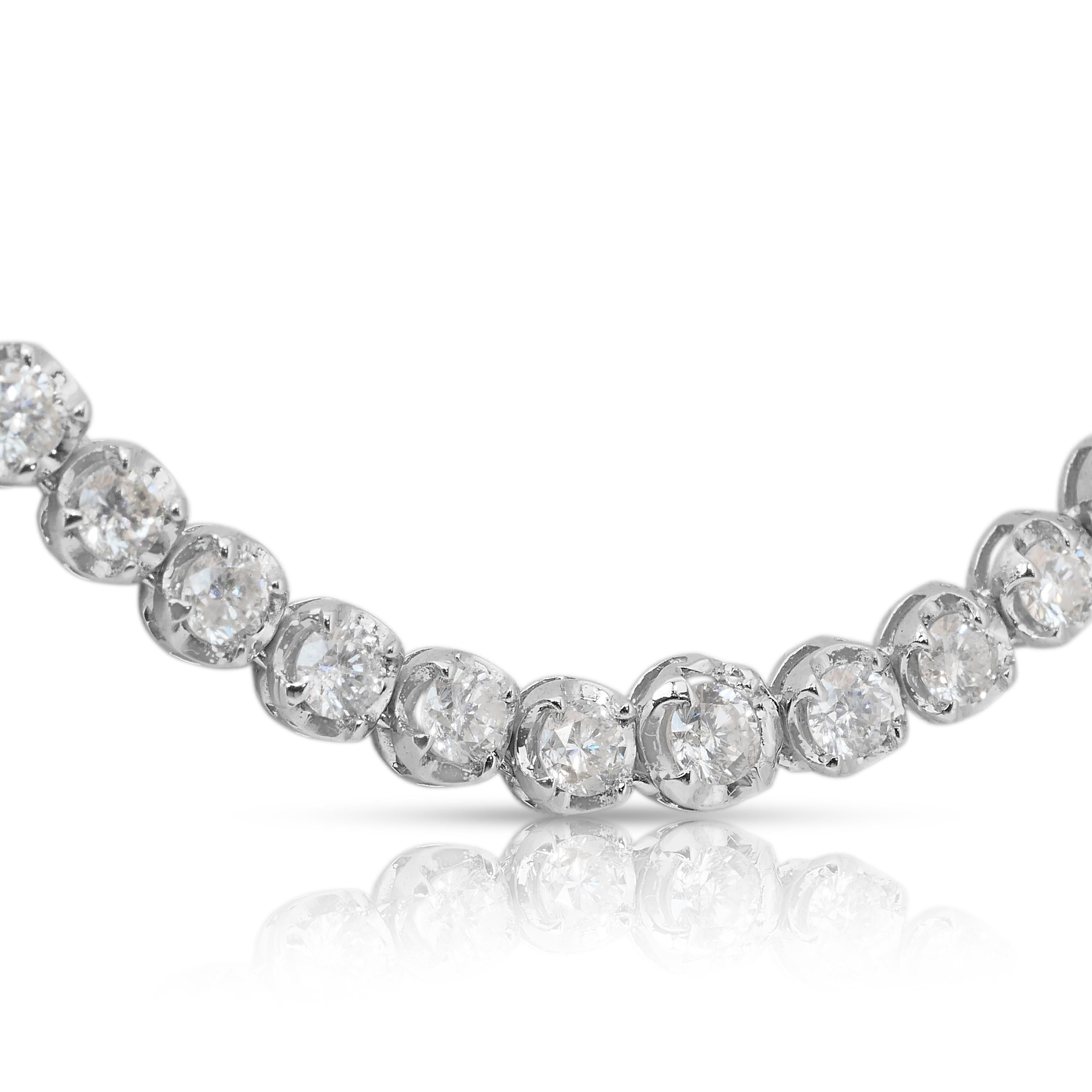 Squisita collana di diamanti naturali da 7,30 carati in oro bianco 18 carati - certificato IGI in vendita 2