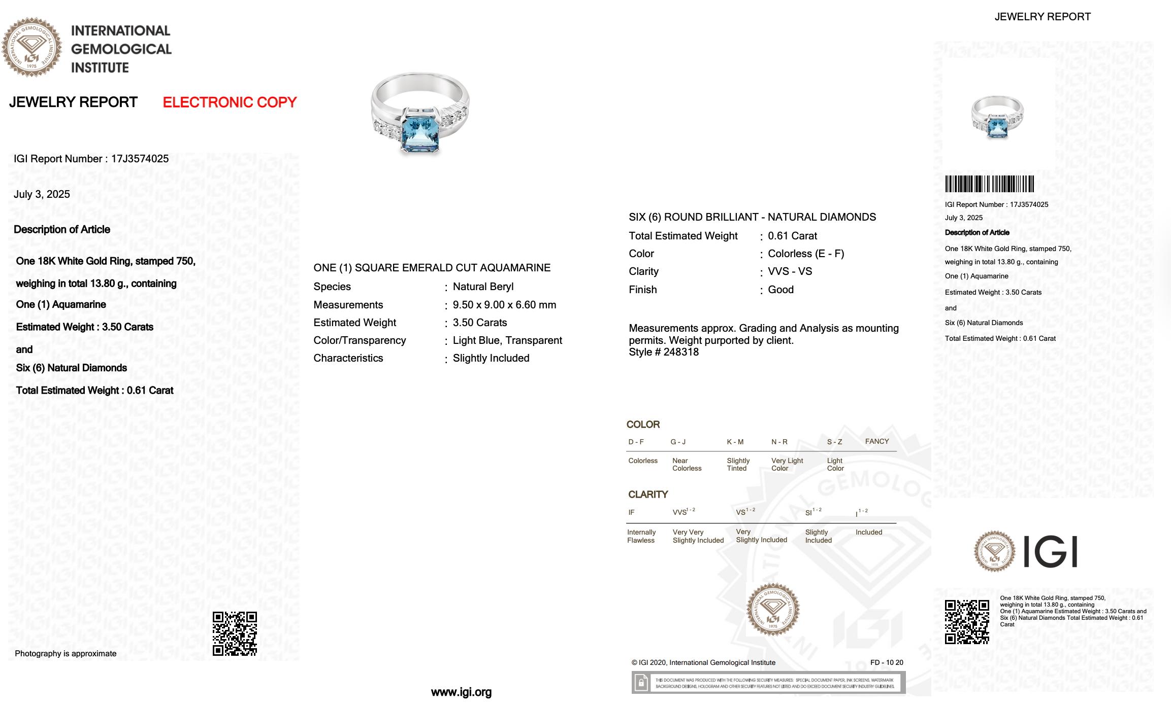 Faszinierender 4,11ct Aquamarin und Diamanten Cluster Ring in 18k Weißgold Damen im Angebot