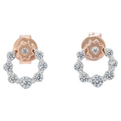 Elegance, orecchini a grappolo con diamanti naturali da 0,32 carati in oro 18 carati bicolore
